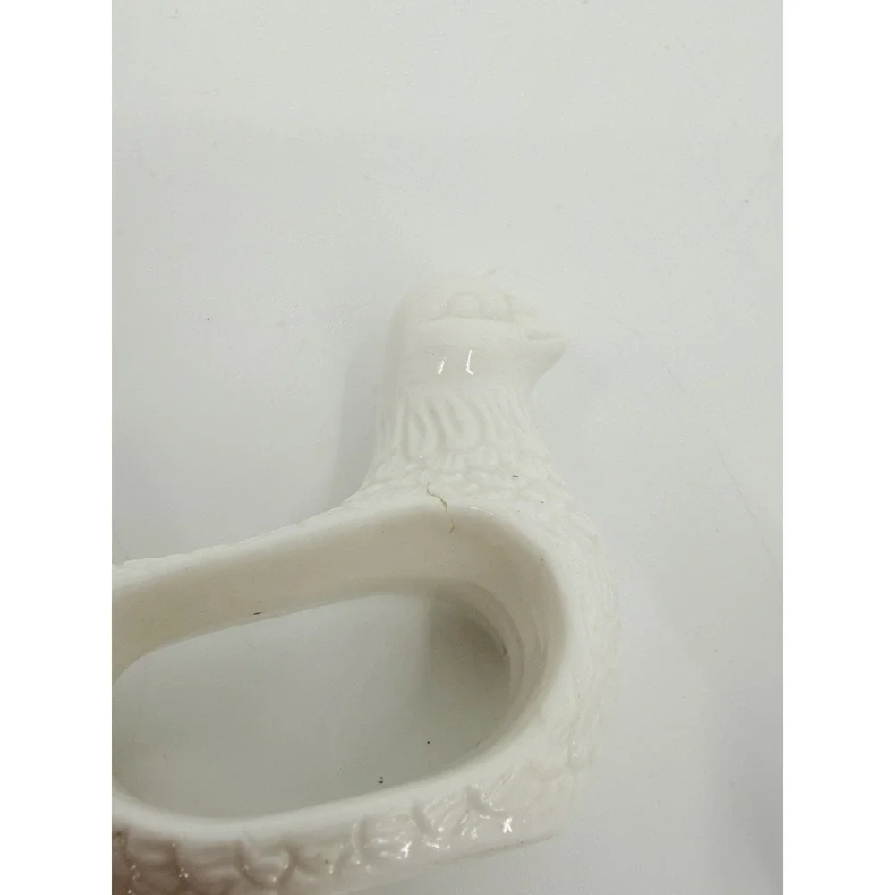 Vintage Shafford Design Dove Napkin Rings Set of 4 White Porcelain